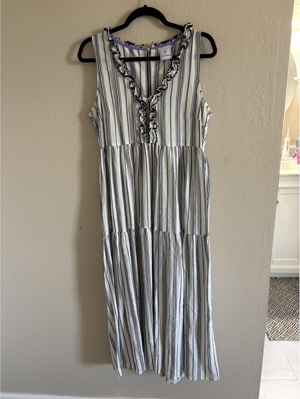 V by Violet v neck sleeveless weekend maxi dress